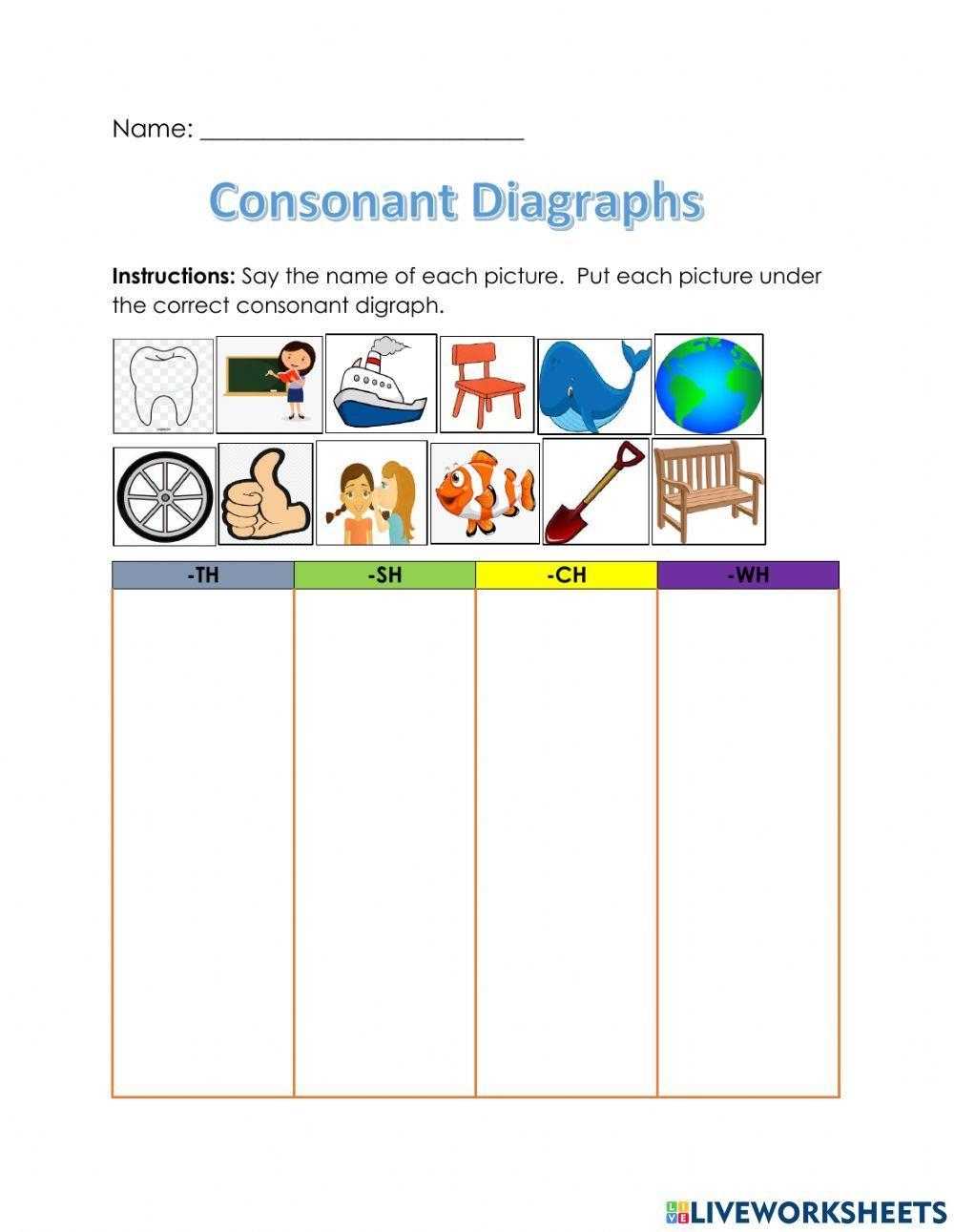 diagraph worksheet