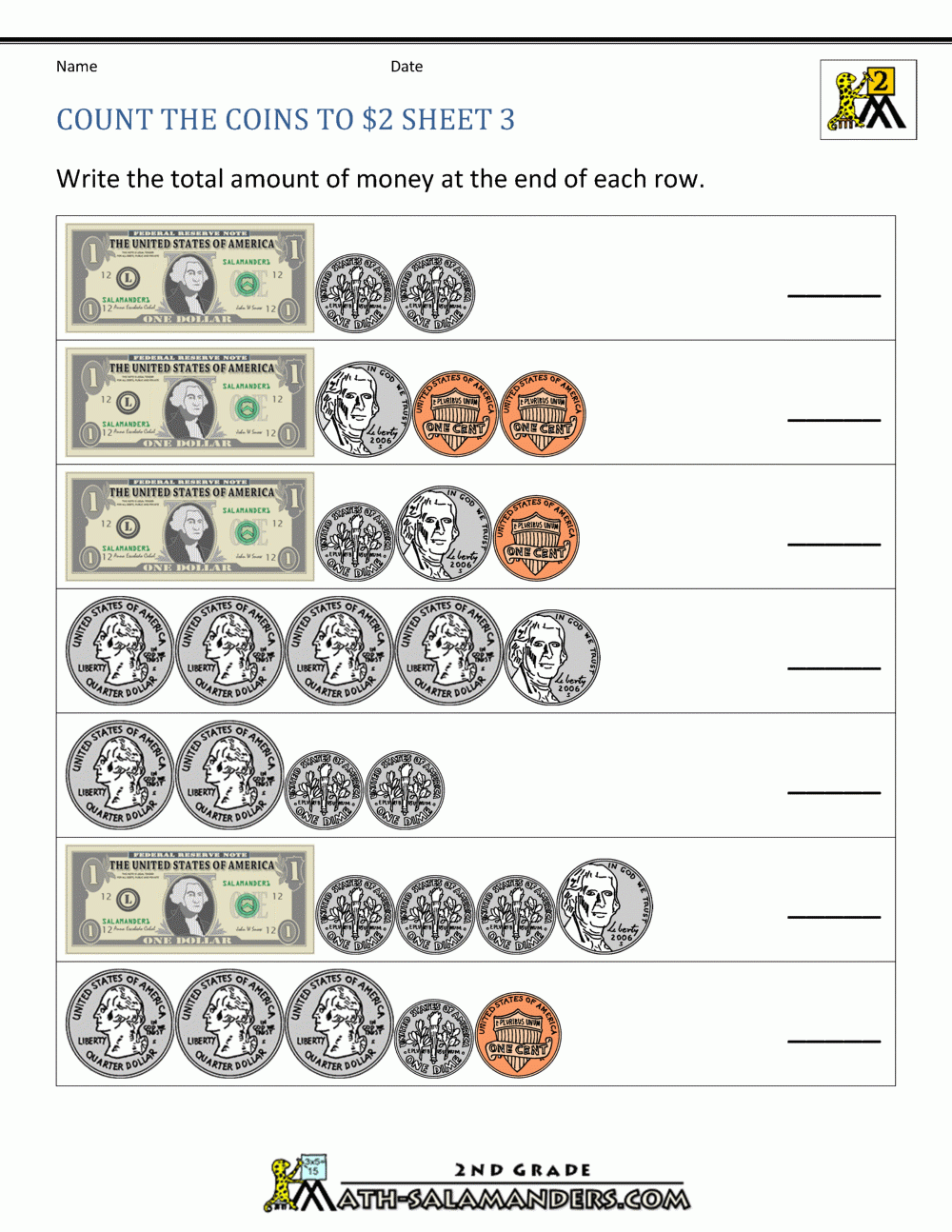 money worksheets 3rd grade