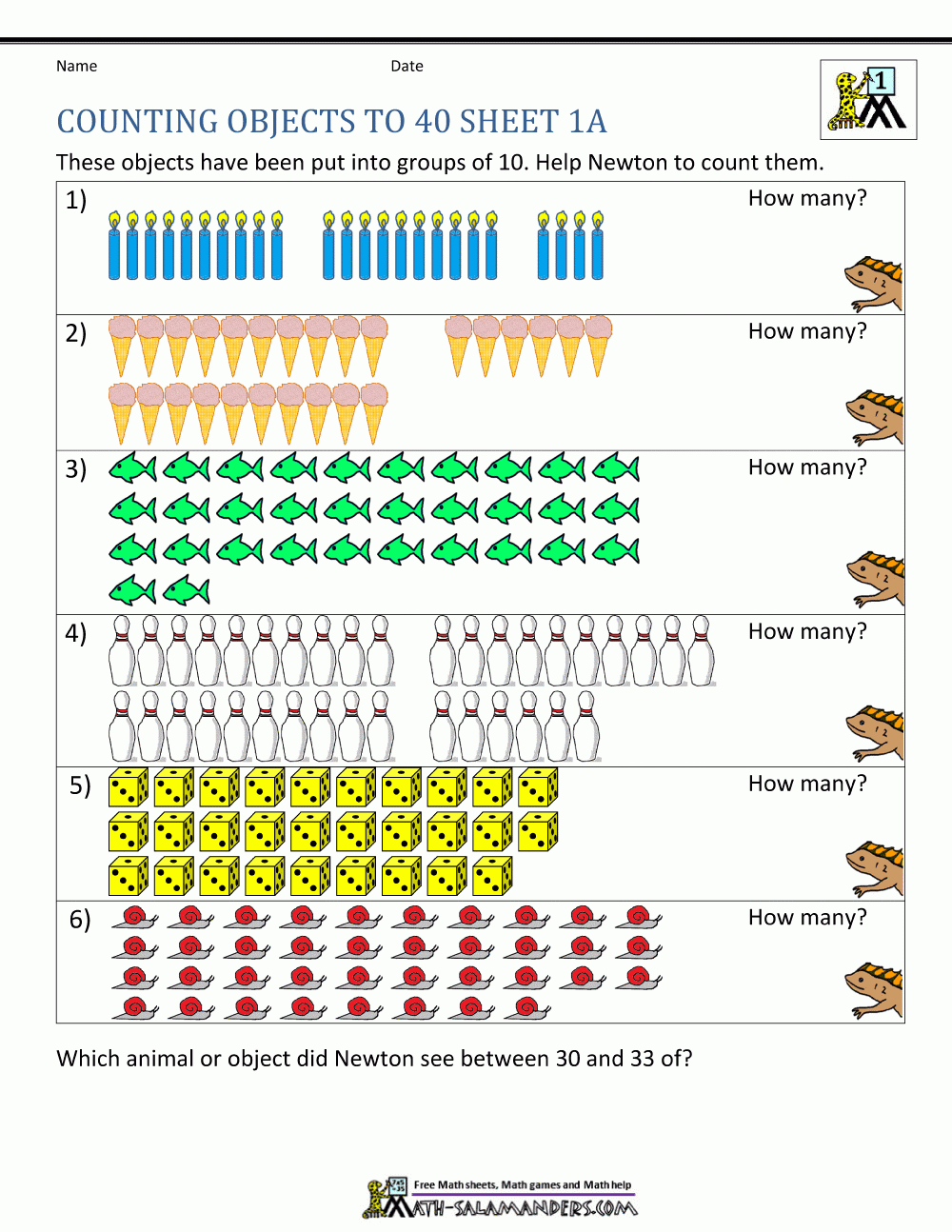 Counting Objects Worksheets For First Grade CountingWorksheets