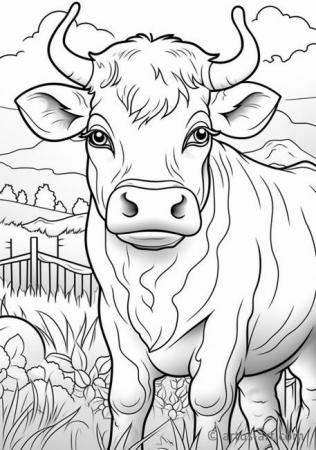 free coloring pages of cows