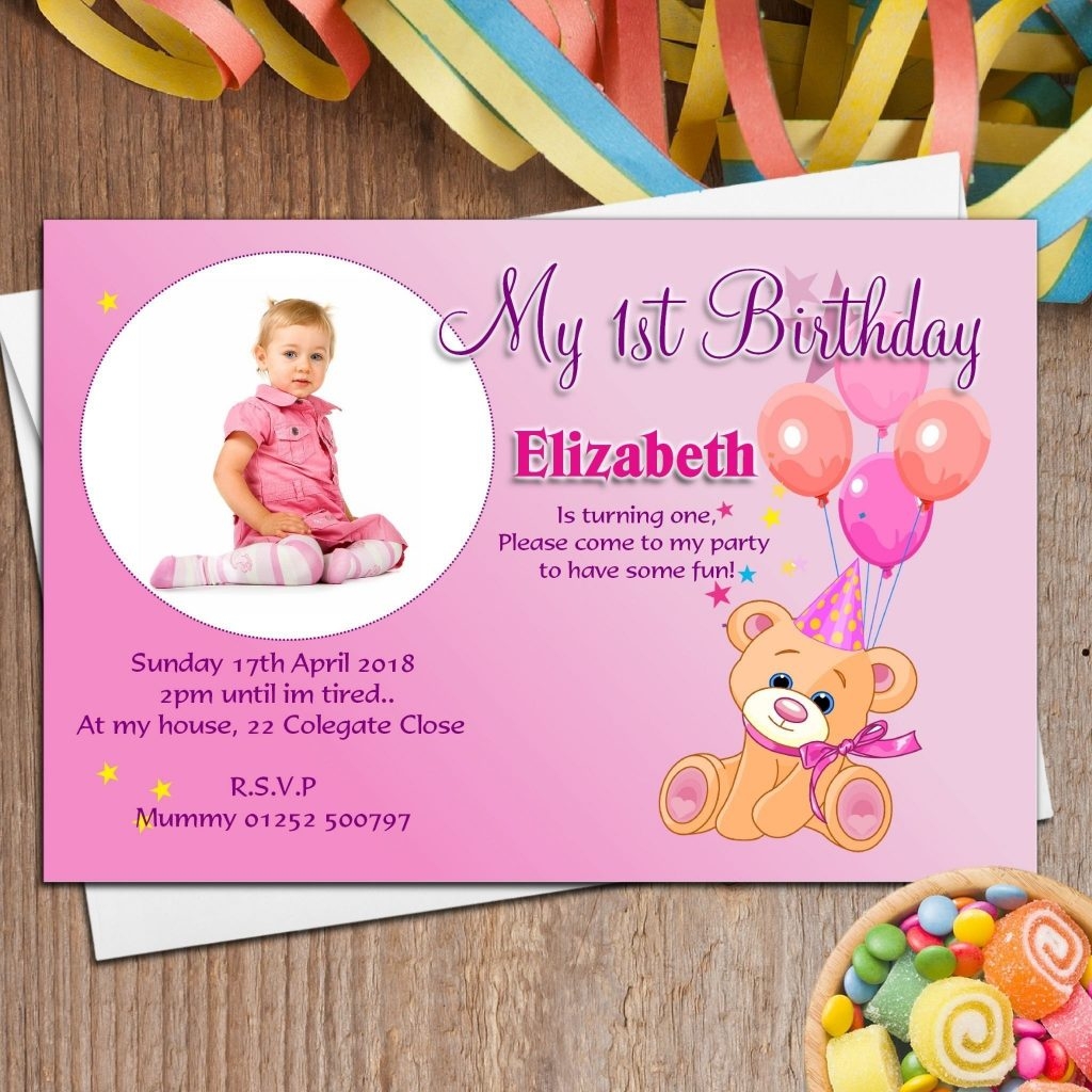 Create Amazing St Birthday Invitation Card Template In Telugu For First