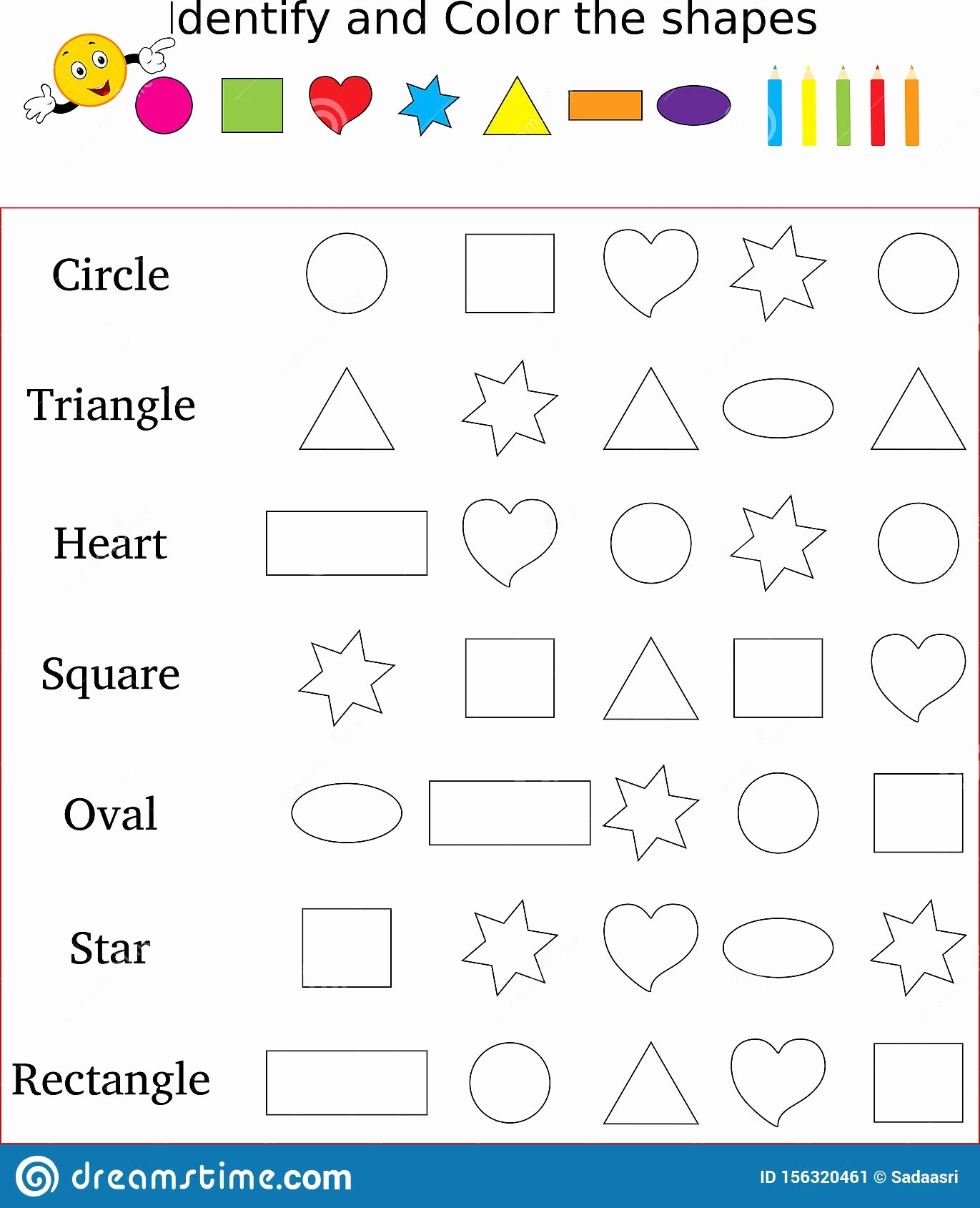 shapes worksheet kindergarten