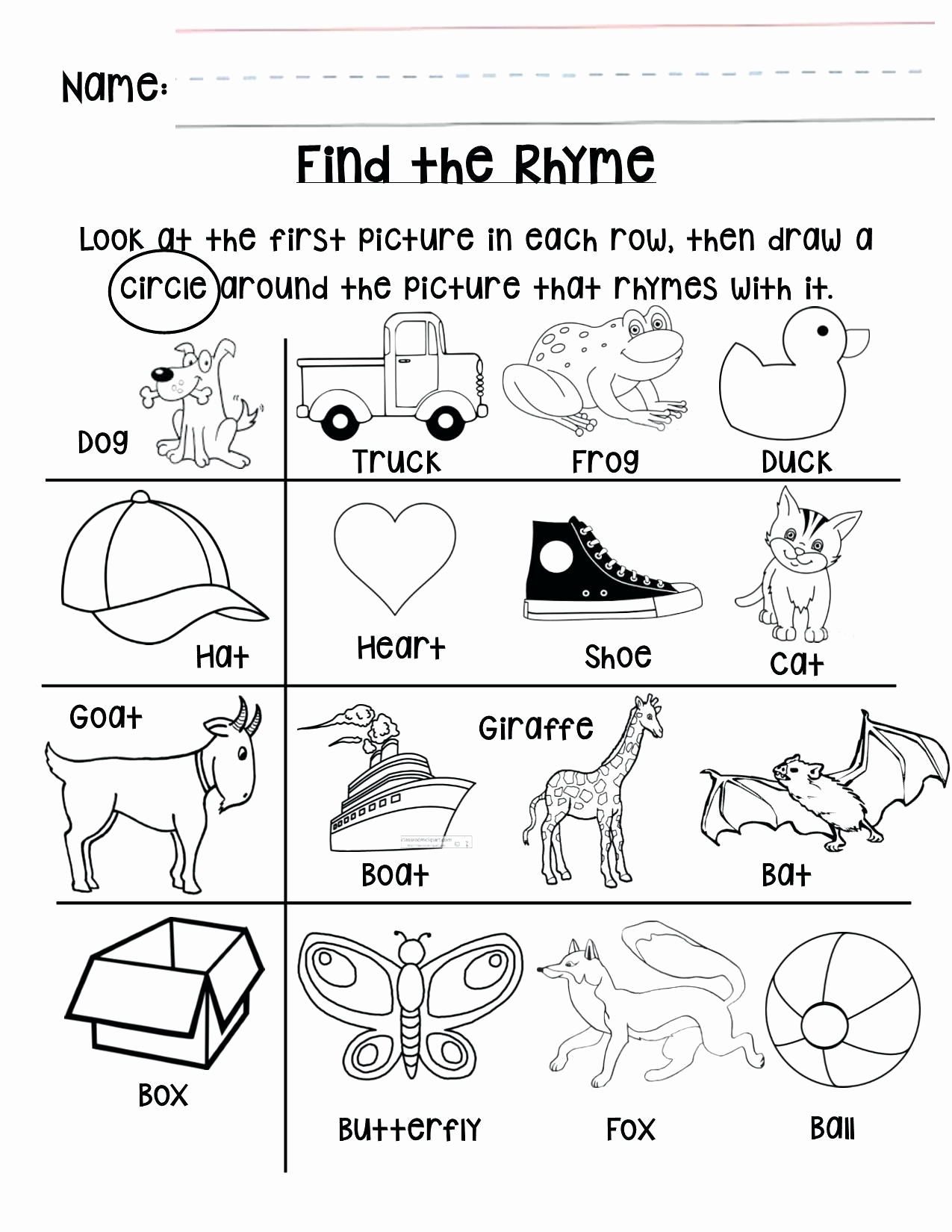 rhyming activity worksheets