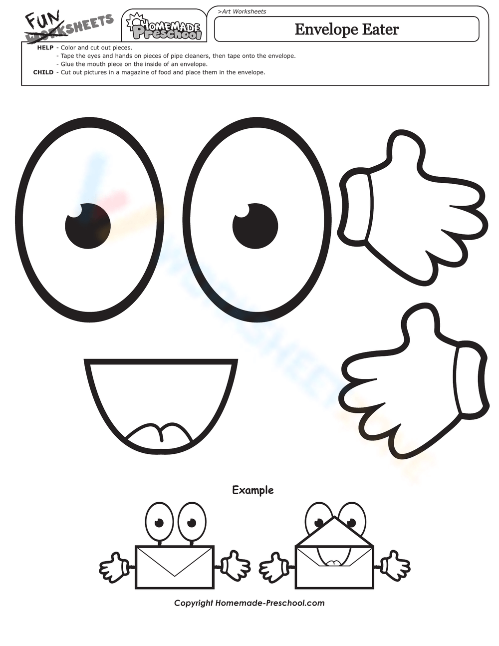 free printable art worksheets for kindergarten