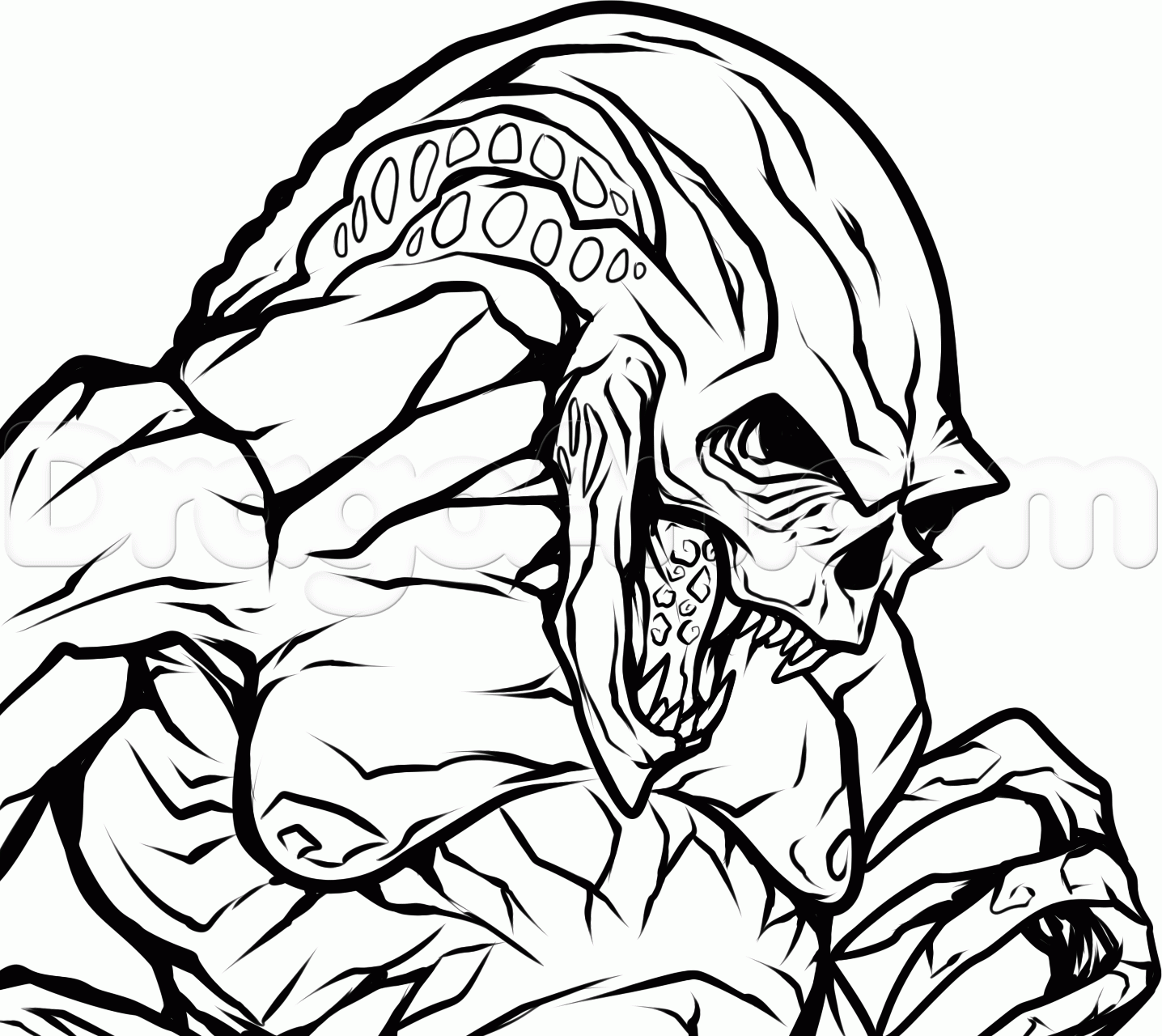 Creepy Alien Coloring Page Free Printable Coloring Pages For Kids
