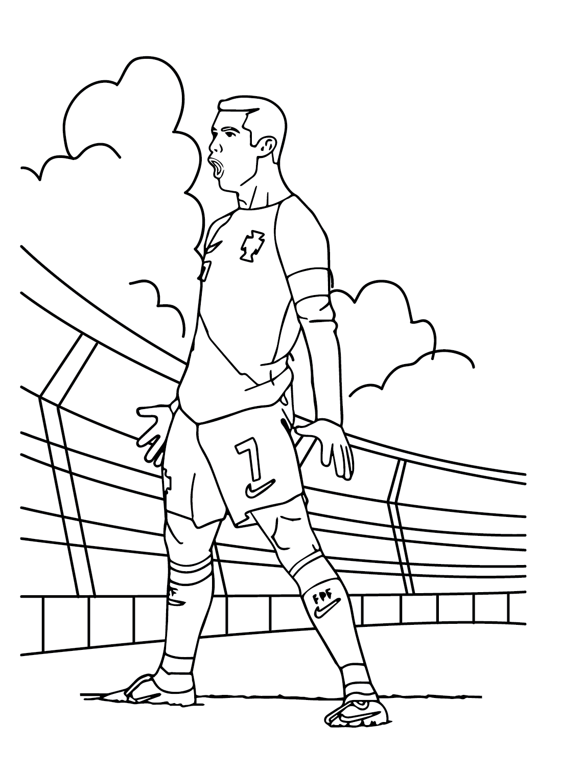 Cristiano Ronaldo Jersey Coloring Page Free Printable Coloring Pages