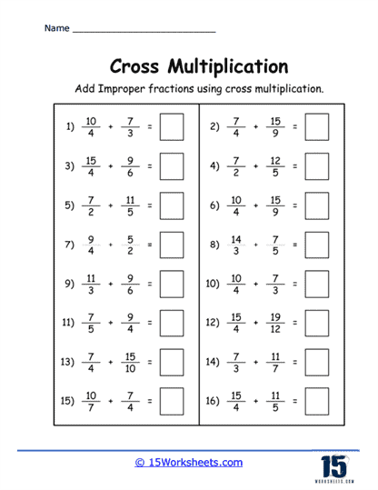 Cross Multiplication Worksheets 15 Worksheets Worksheets Library