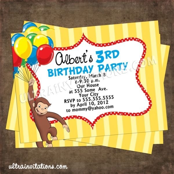 Curious George Invitation Templates Invitation Design Blog