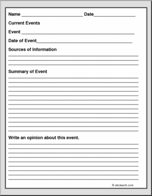 Current Event Report Form I Abcteach Worksheets Library