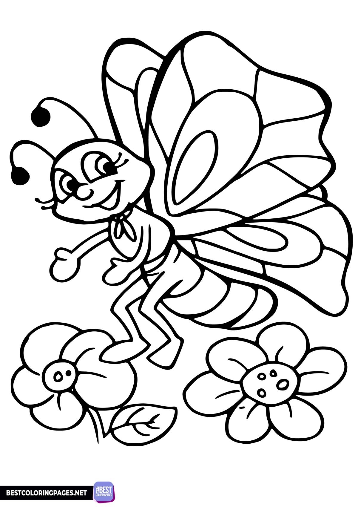 Cute Butterfly Printable Coloring Page Free Printable Coloring Pages