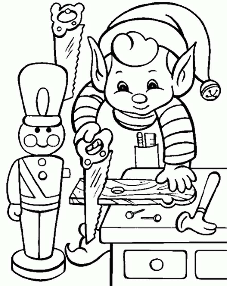 Cute Elf Coloring Pages Coloring Home