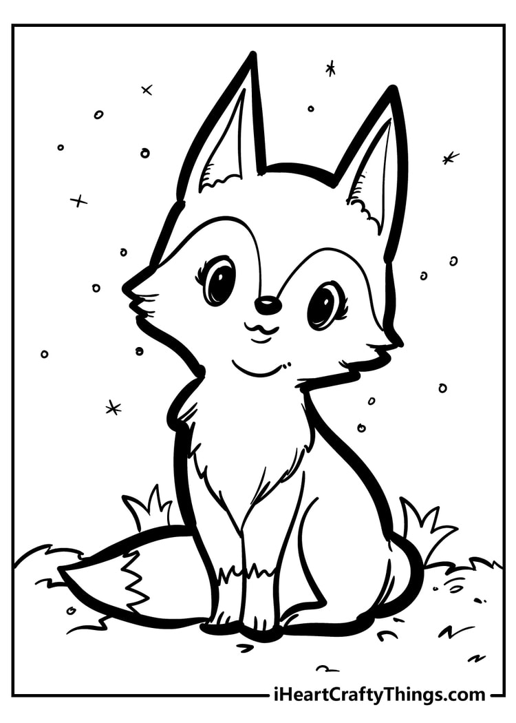Cute Foxes Coloring Pages Coloring Home