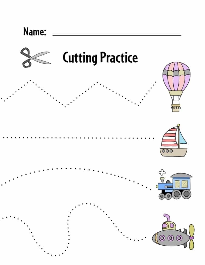 Cutting Worksheets For Kindergarten Kindergarten Worksheets