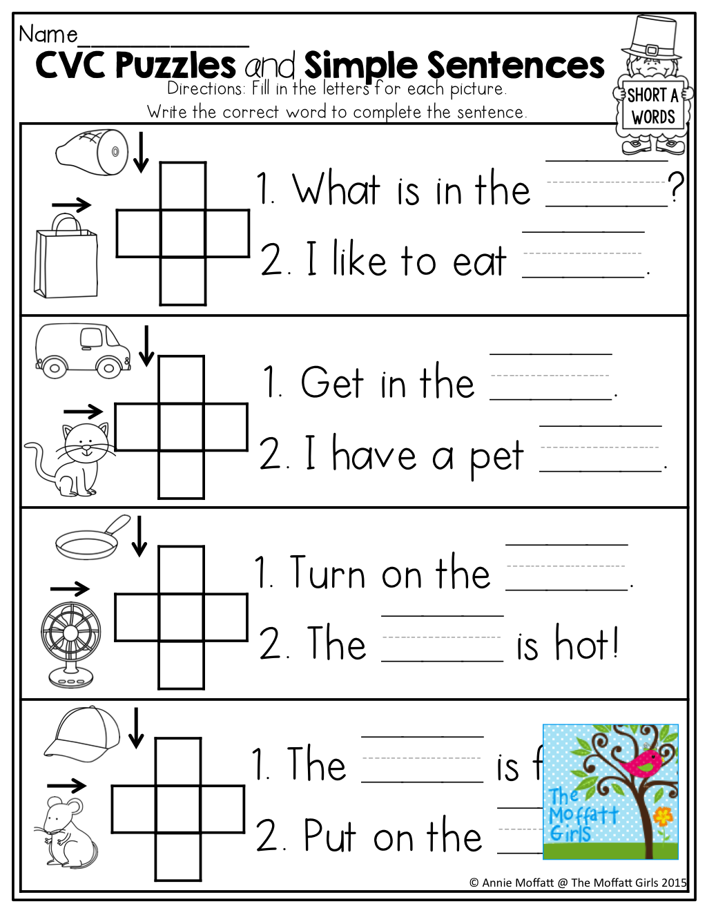 Cvc Sentences Worksheets