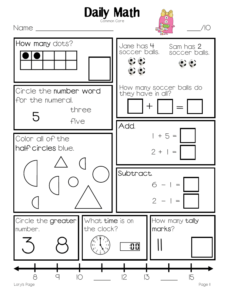 Daily Math Skills Worksheets SkillsWorksheets