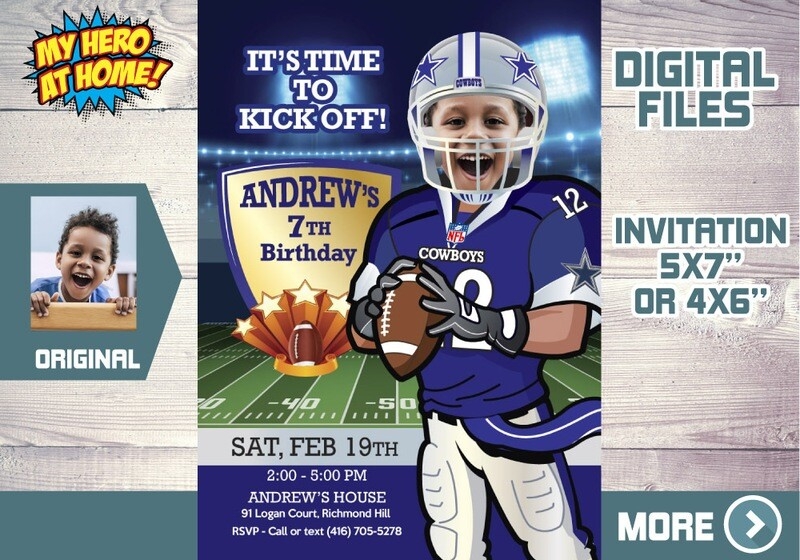 Dallas Cowboys Invitation Dallas Cowboys Photo Invitation Cowboys Party 