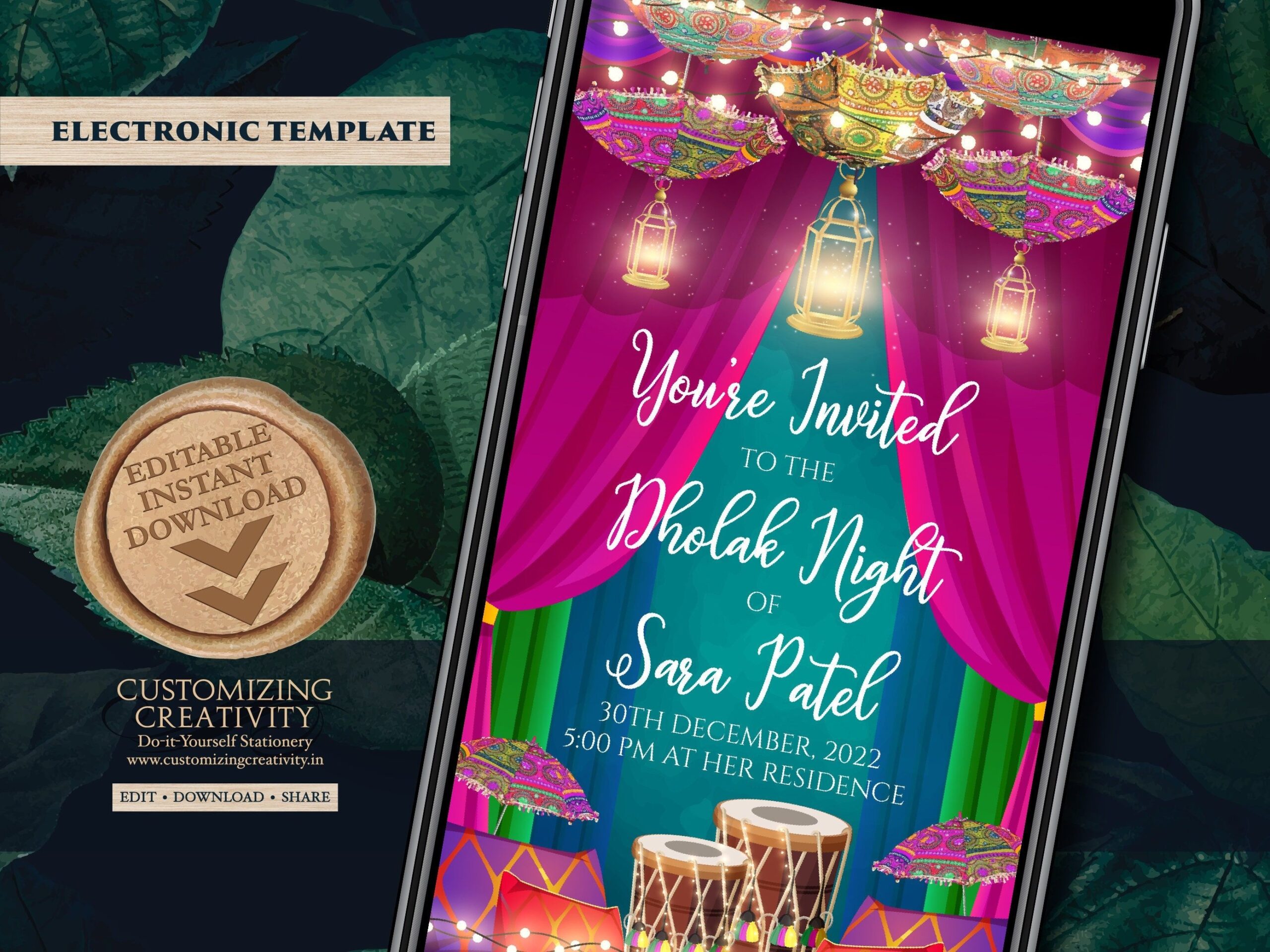 Dholki Invitations As Dholki Invites Dholak Invitation Dholak Invite 