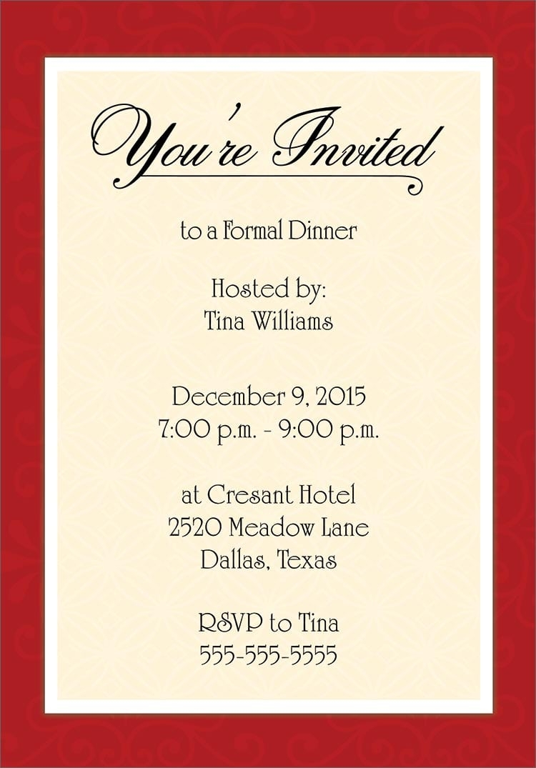 free dinner party invitation templates