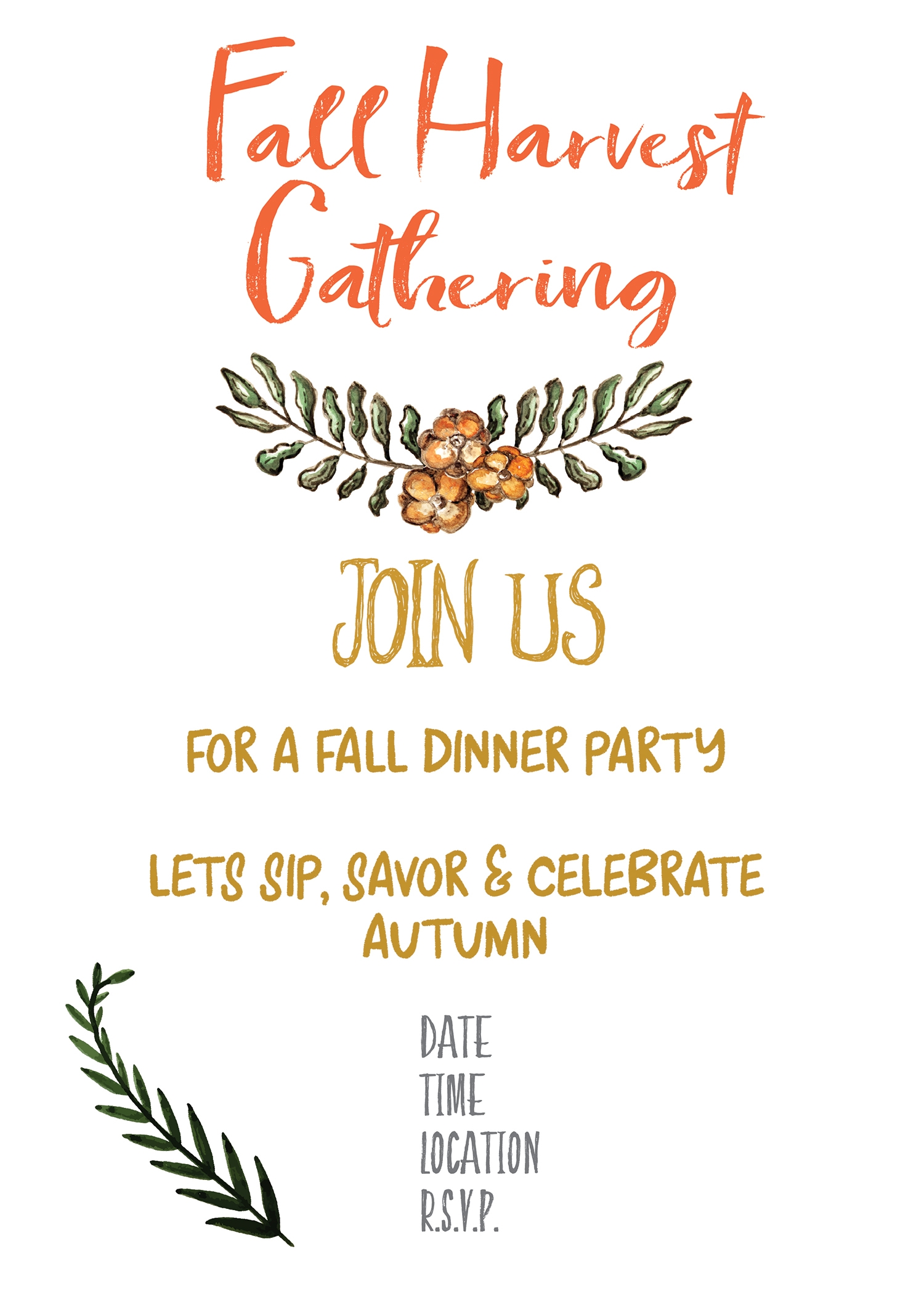 Dinner Party Invite Template Database