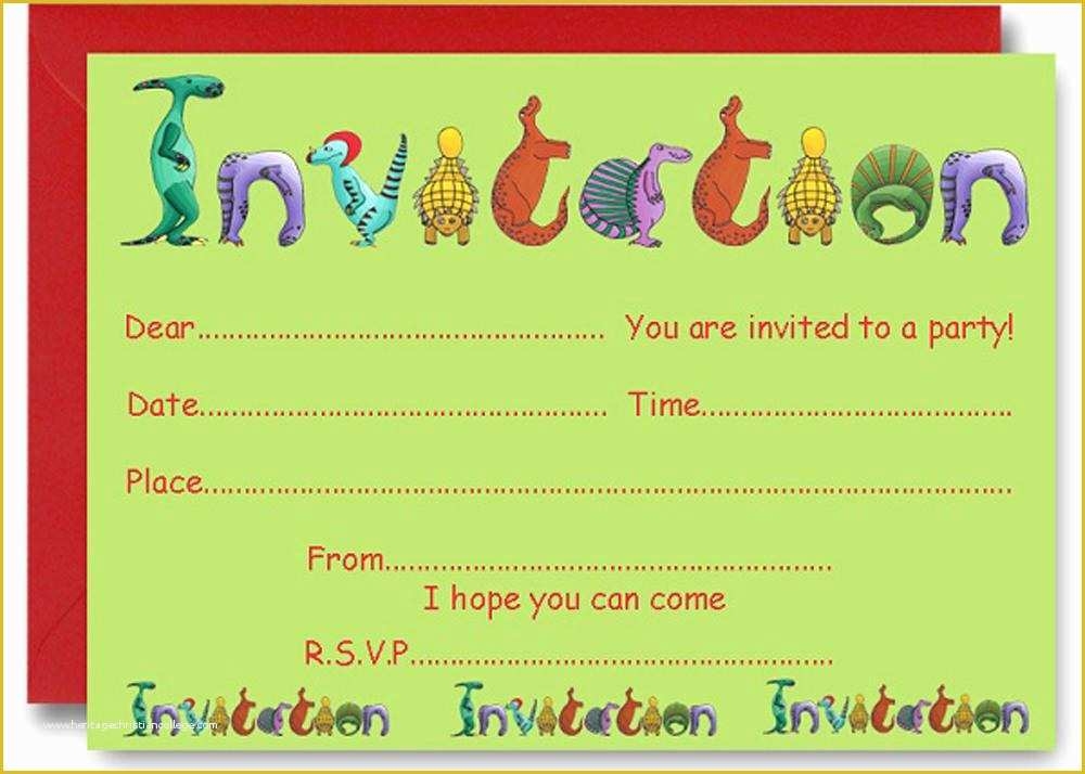 free dinosaur birthday invitation template