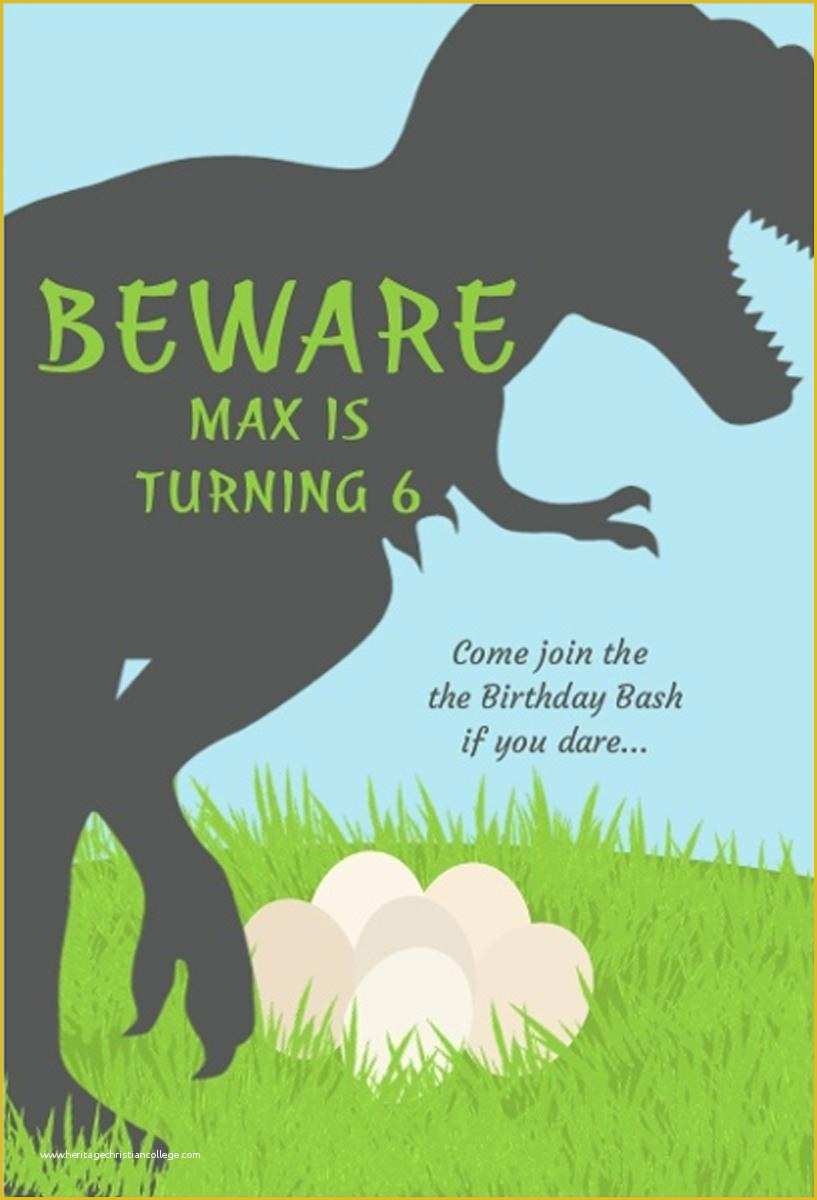 Dinosaur Birthday Invitation Template Free Of 17 Dinosaur Birthday 