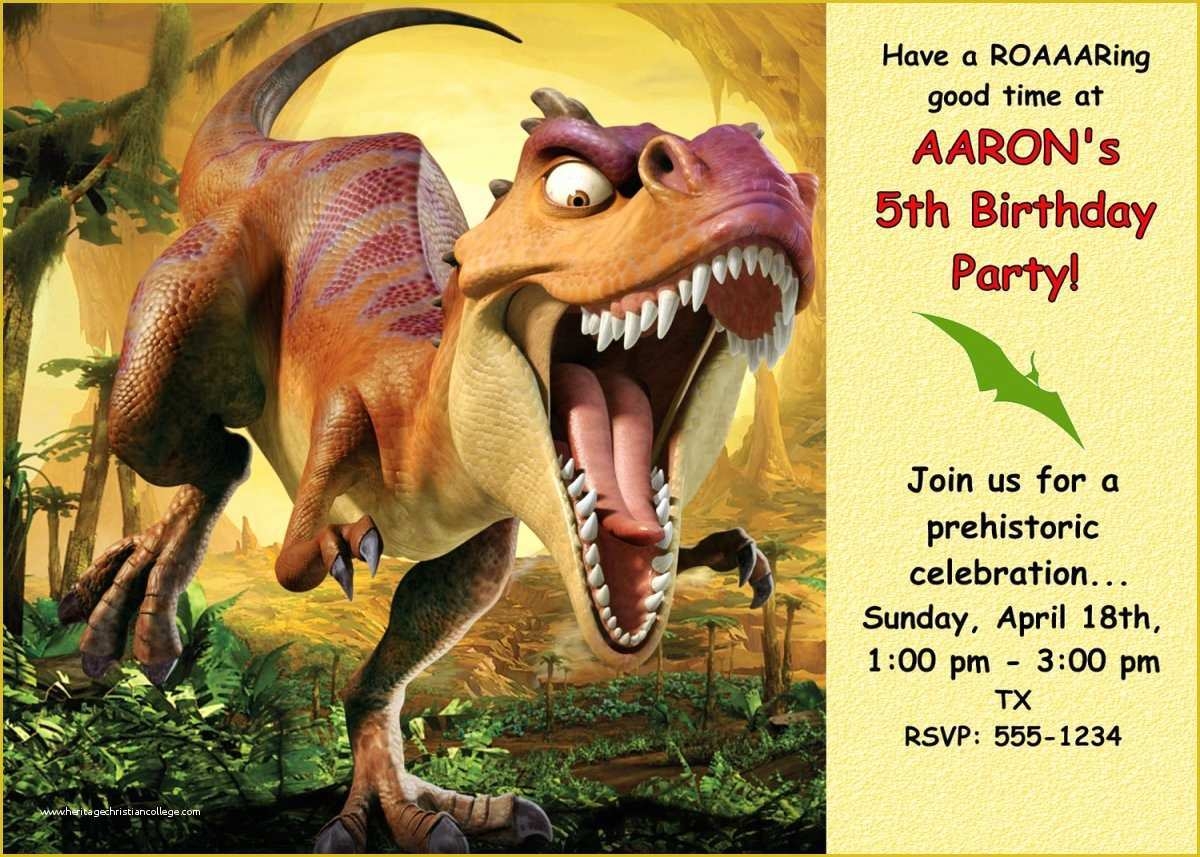 Dinosaur Birthday Invitation Template Free Of Free Printable Dinosaur 
