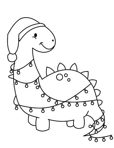Dinosaur Christmas Coloring Pages Printable Christmas Coloring Pages