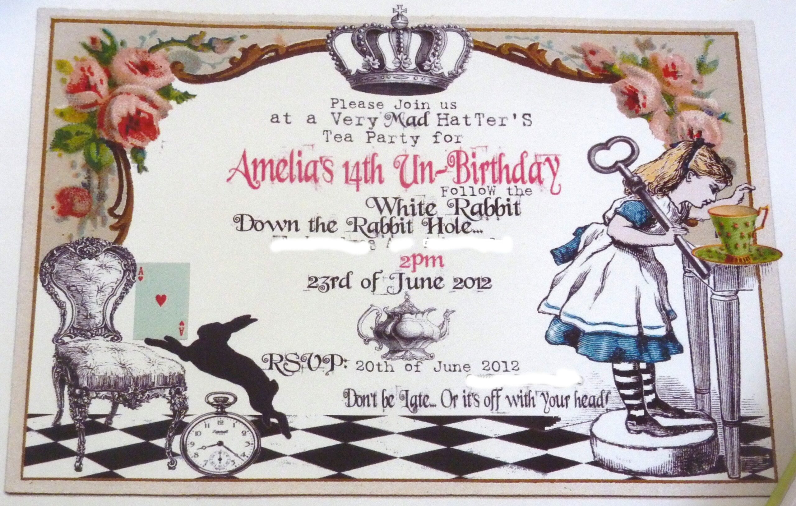 free alice in wonderland party invitation templates