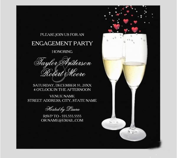 free champagne party invitation templates
