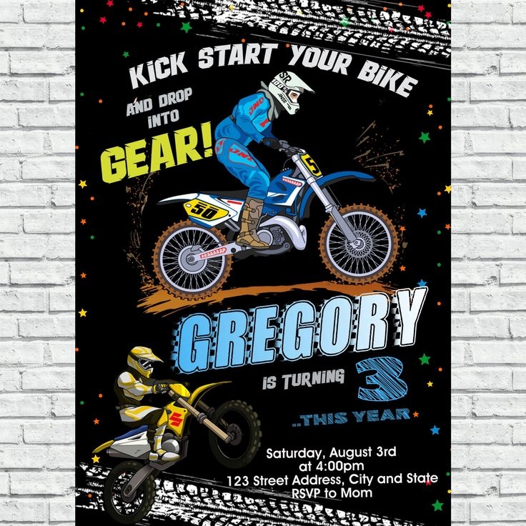 Dirt Bike Einladung Schmutz Bike Geburtstag Einladung Bearbeitbar Dirt 
