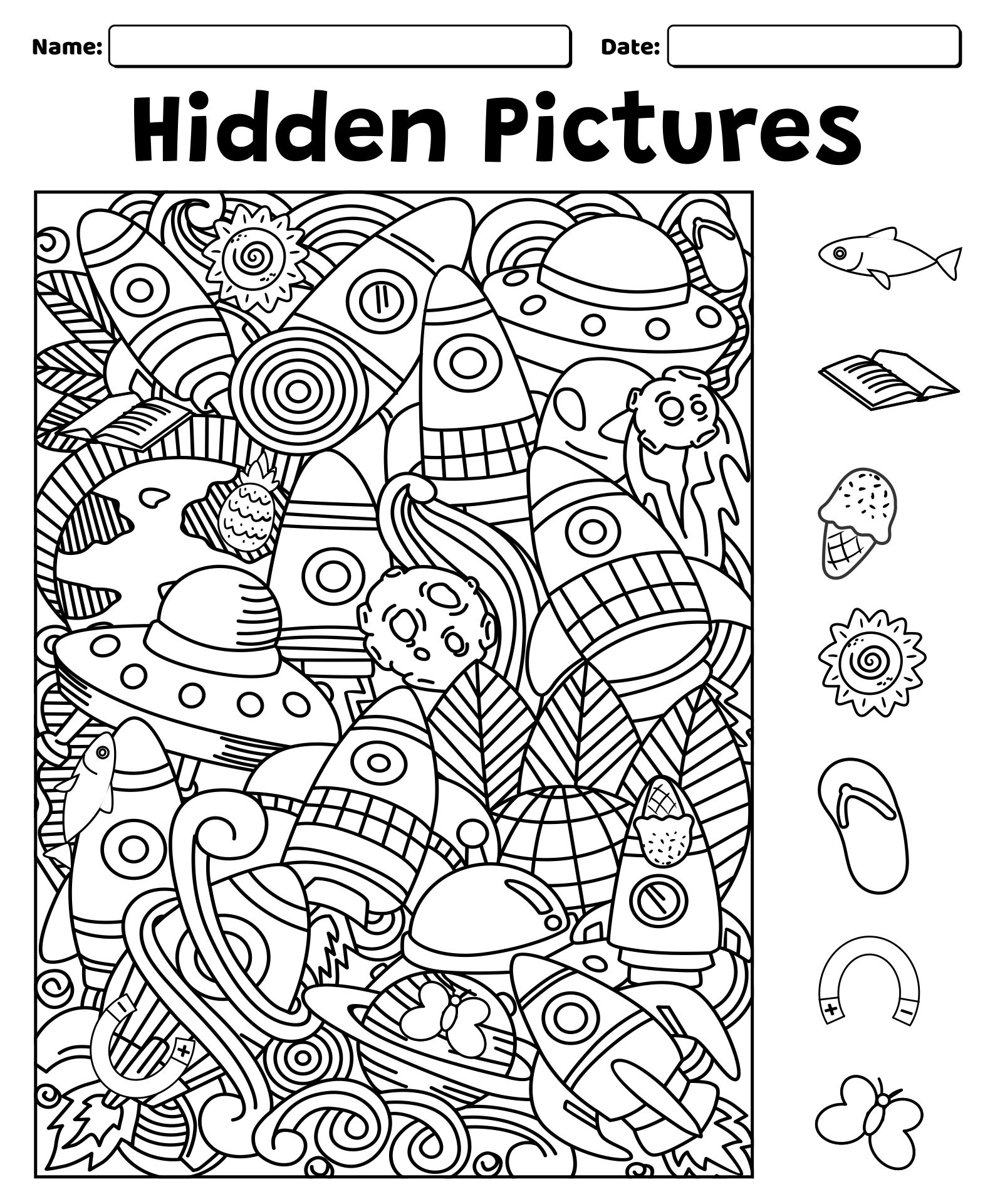 hidden objects worksheets