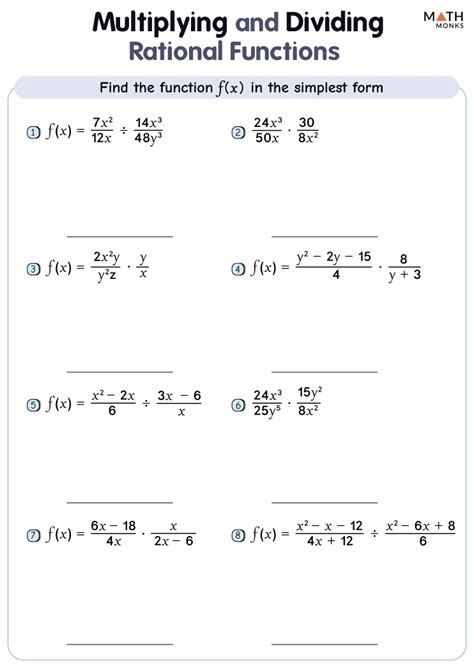 reducing rational expressions worksheet
