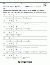 Divide Whole Numbers By Fractions Worksheets Library