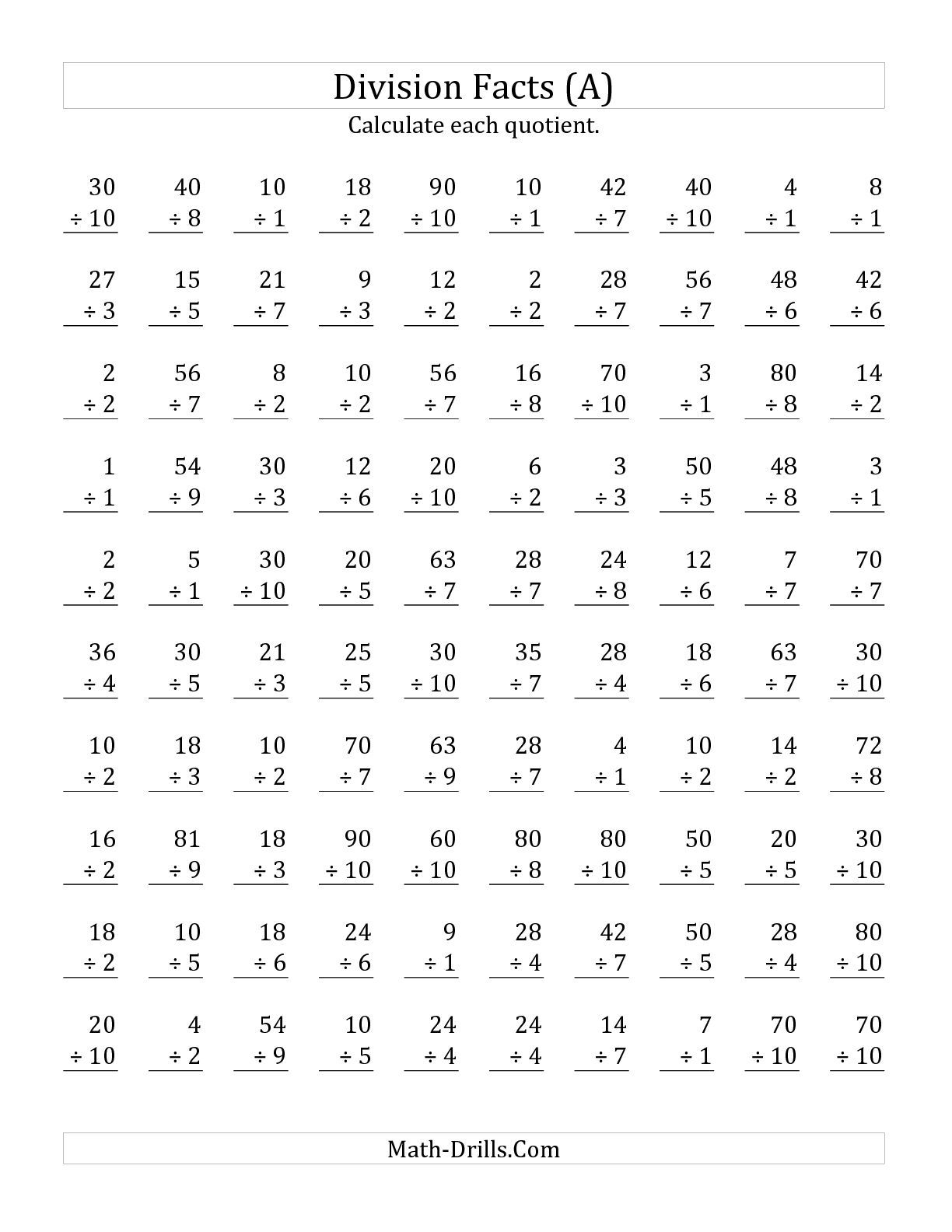 division practice worksheets printable