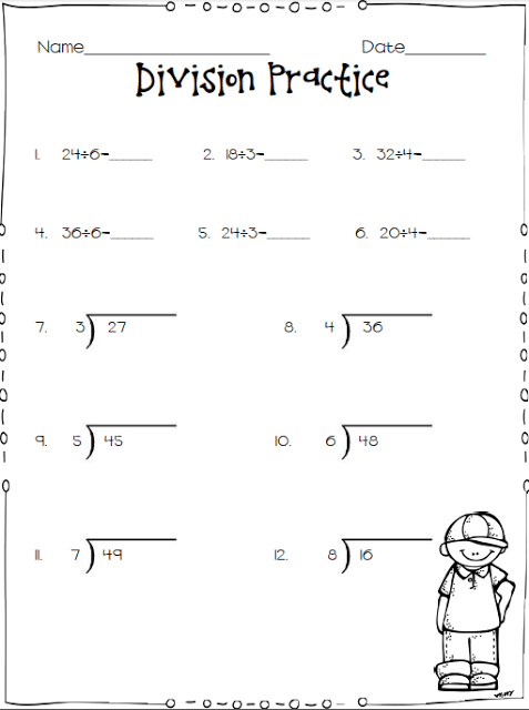 Division Practice Worksheets 3rd Grade Worksheets Master