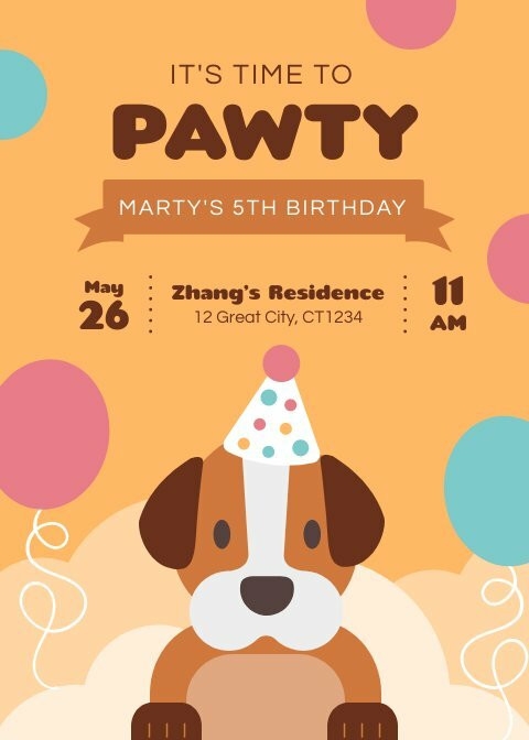 free dog birthday invitation templates