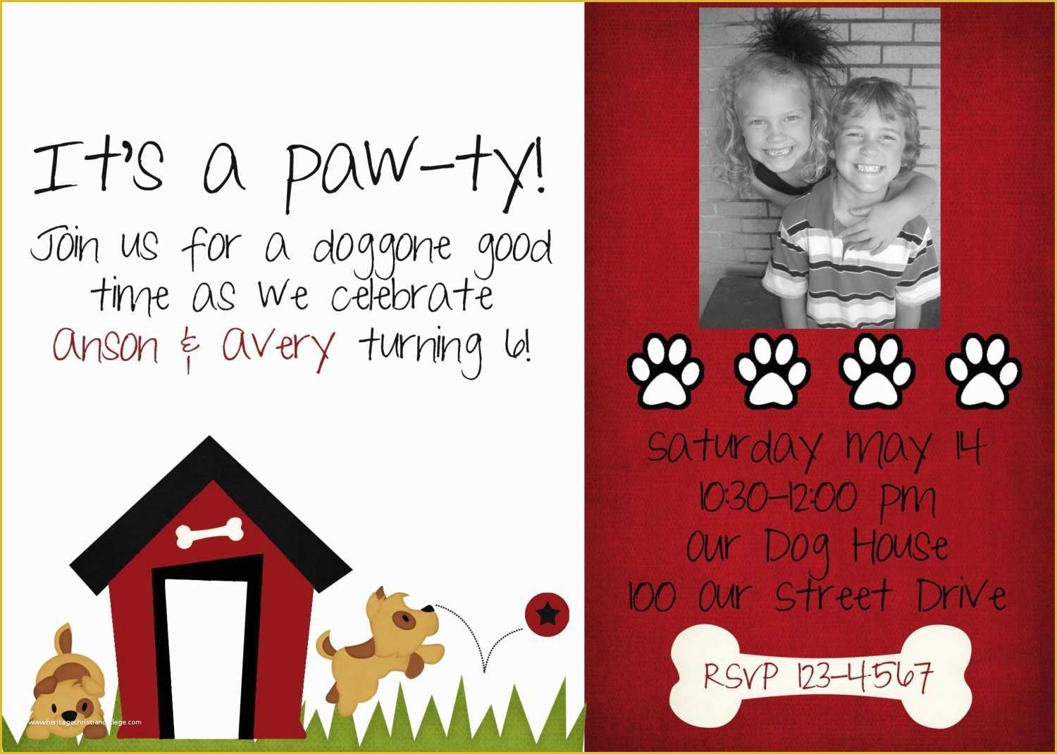 Dog Birthday Party Invitations Templates Free Of Dog Birthday