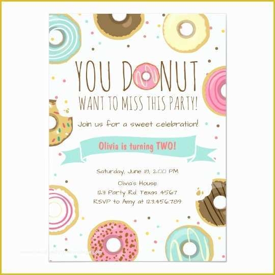 Donut Invitation Template Free Of Donut Birthday Party Invitation Donut 