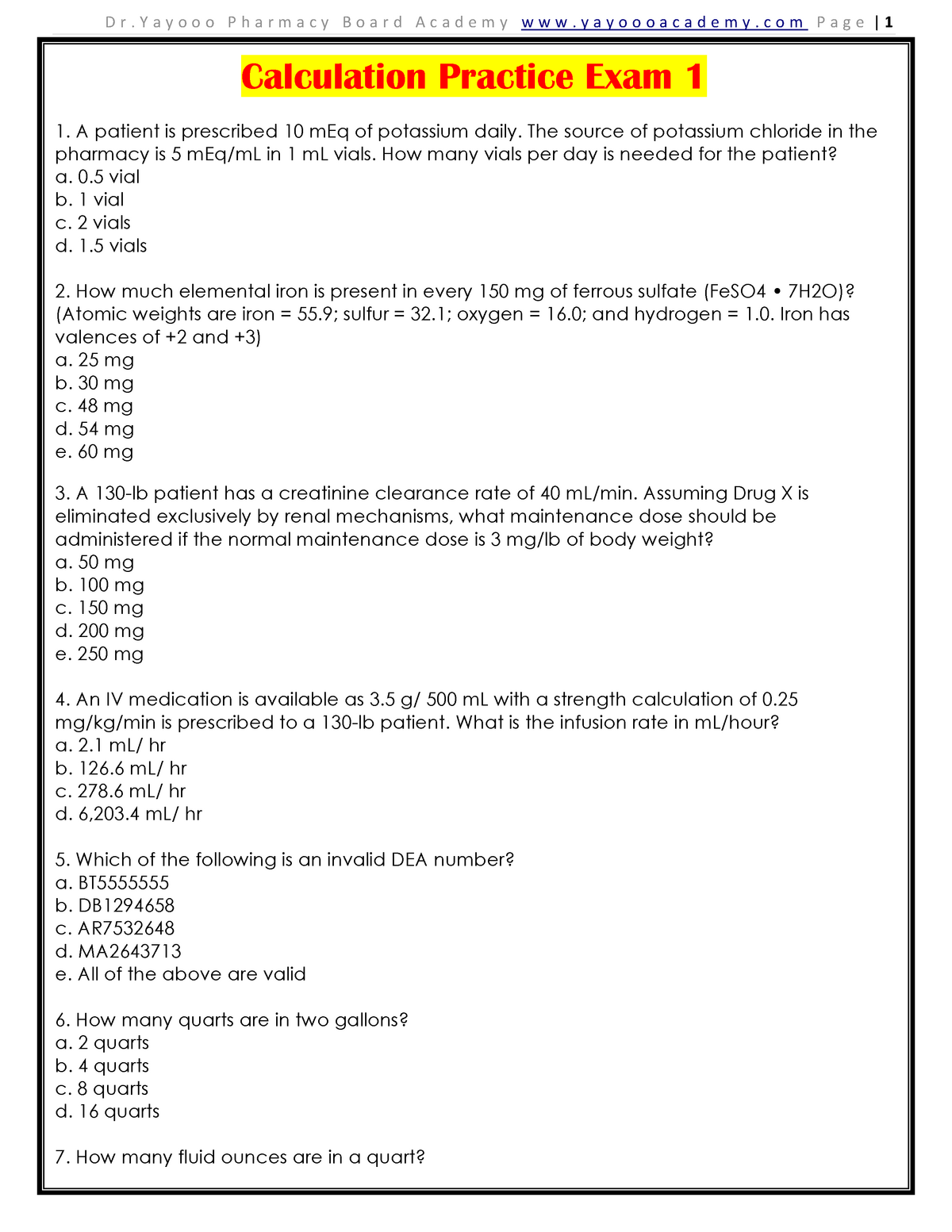 Dosage Calculation Practice Worksheets Dev onallcylinders