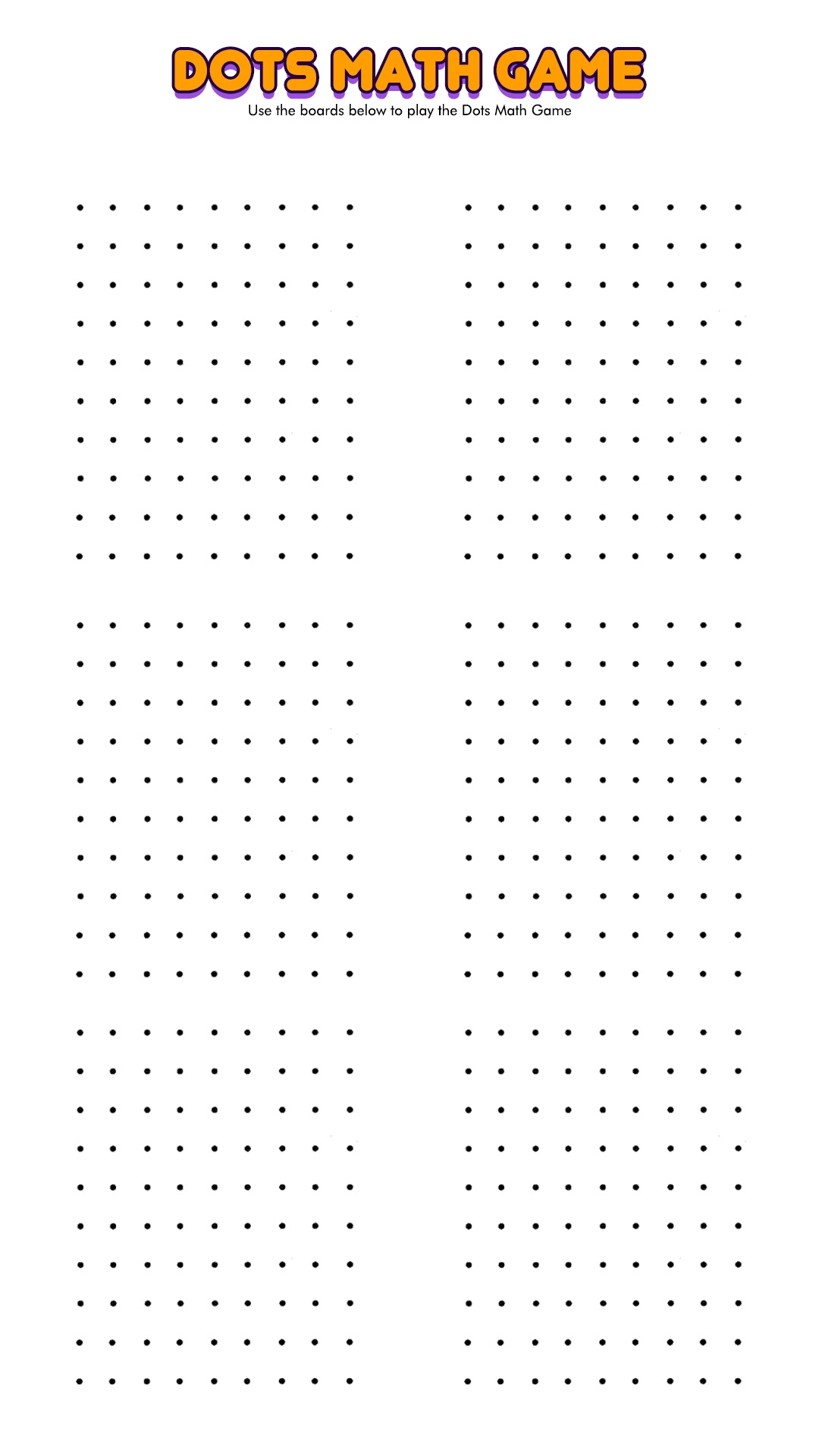 dots game board printable