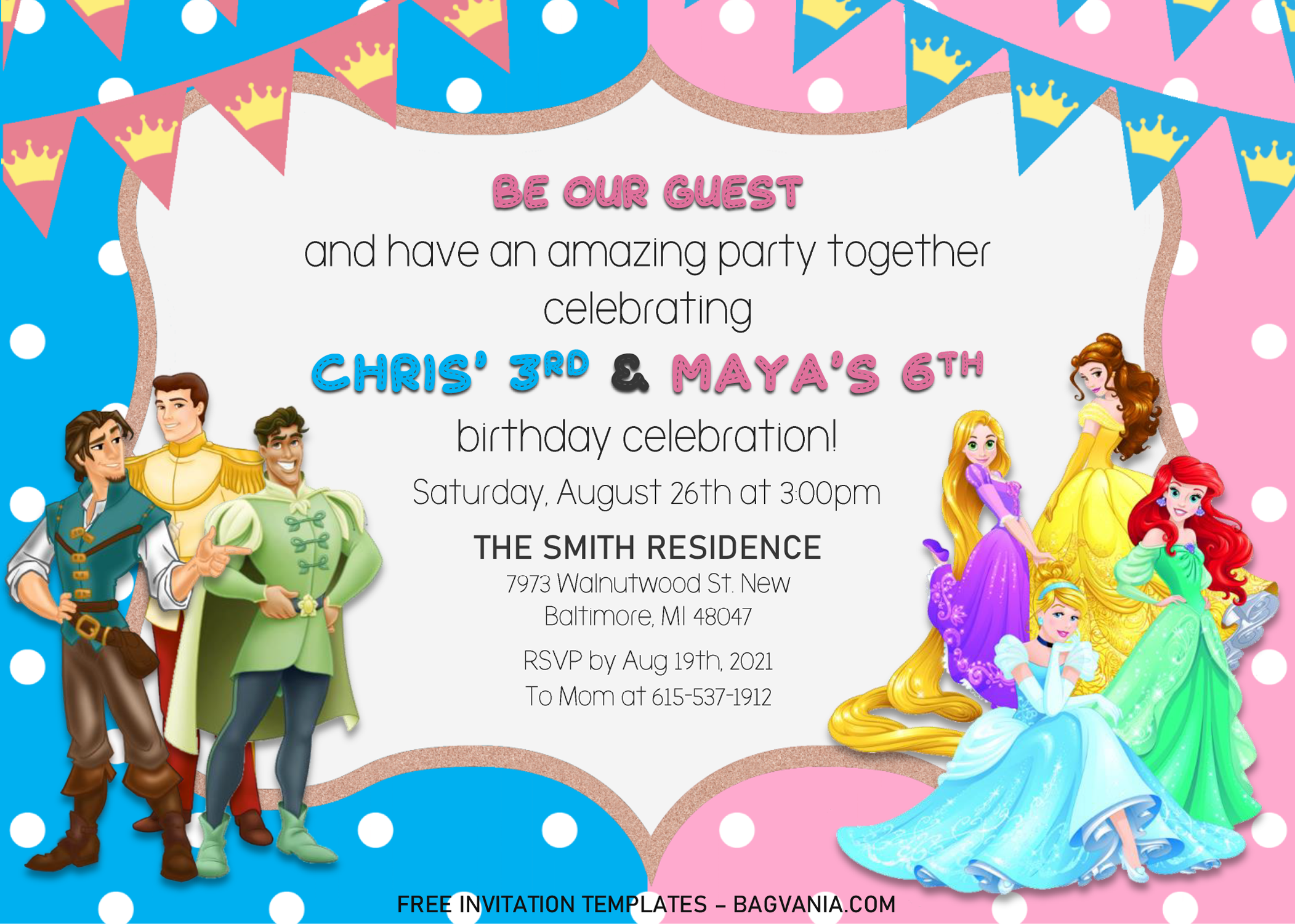 Download Cute Joint Birthday Invitation Templates Editable With Ms 