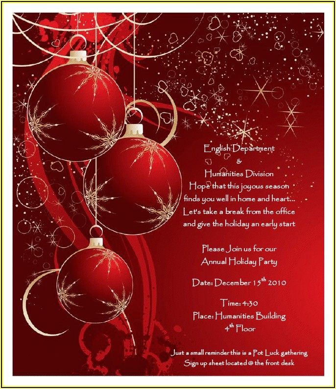 Downloadable Free Holiday Party Invitation Templates Word Template 2