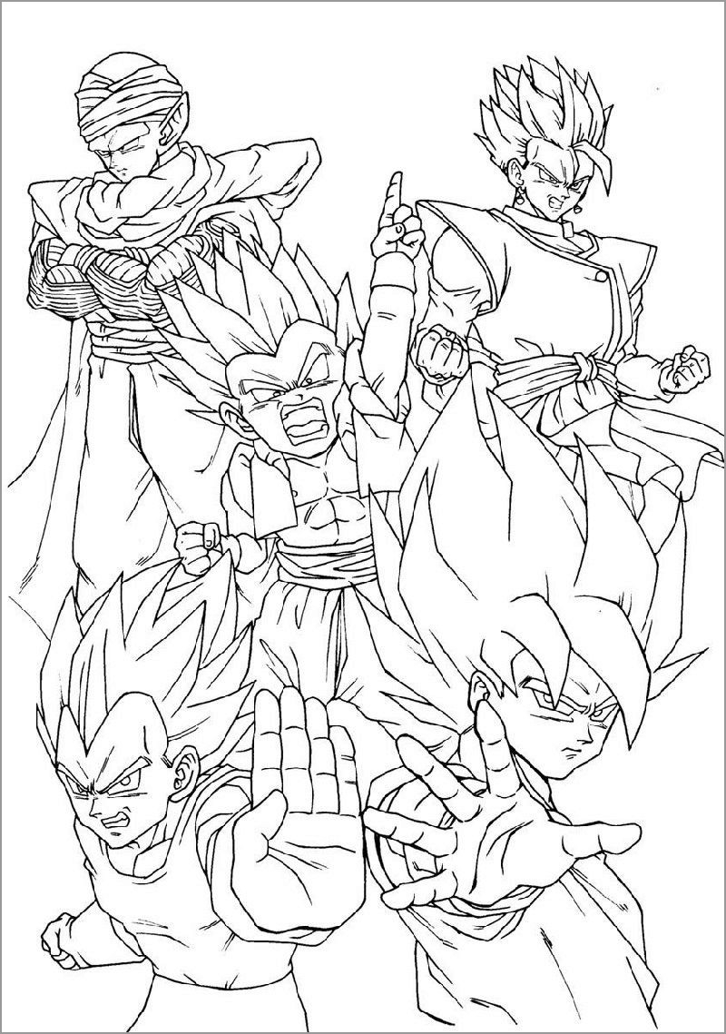dragon ball z free coloring pages