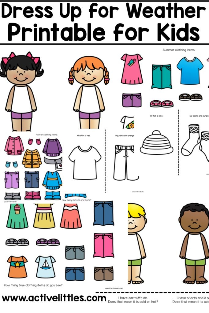 Dress Up For The Weather Kids Printable Preschool Printables Preschool 