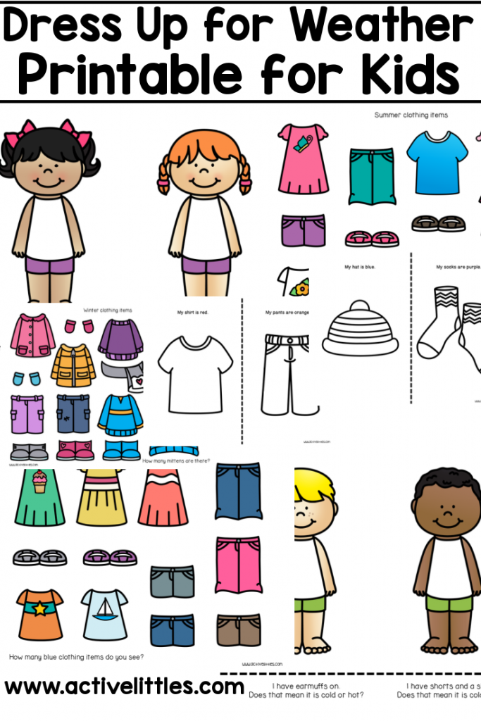 Dress Up For The Weather Kids Printable Preschool Printables Preschool 