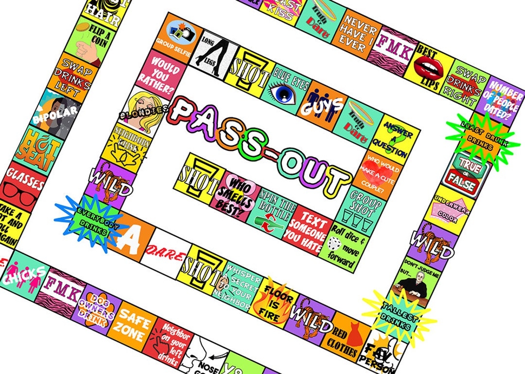 printable drinking board game