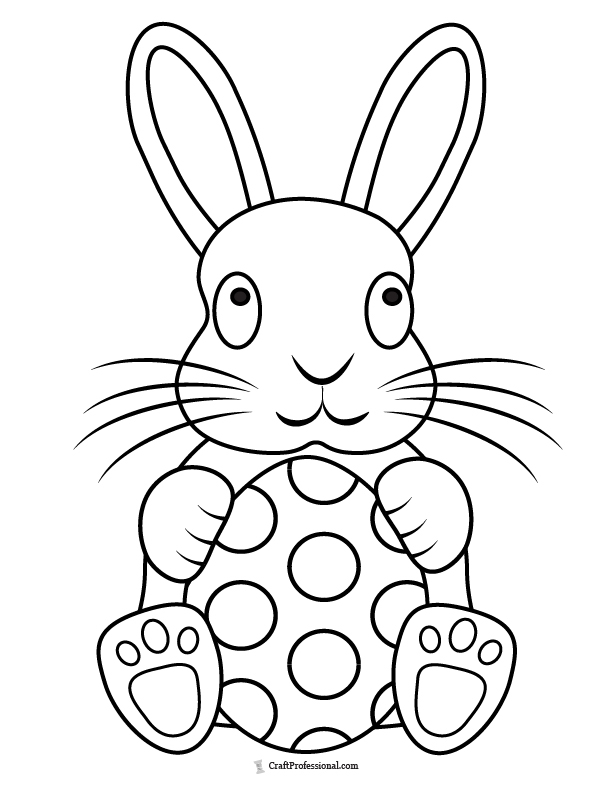 easter bunny coloring page free