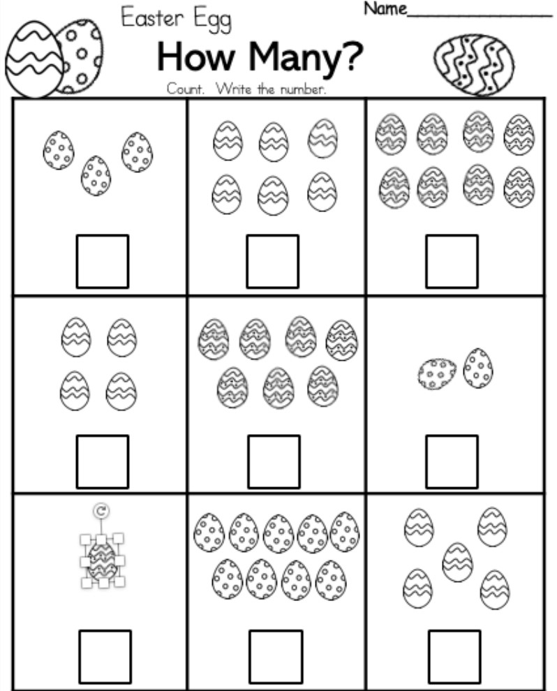 easter worksheets for kindergarten