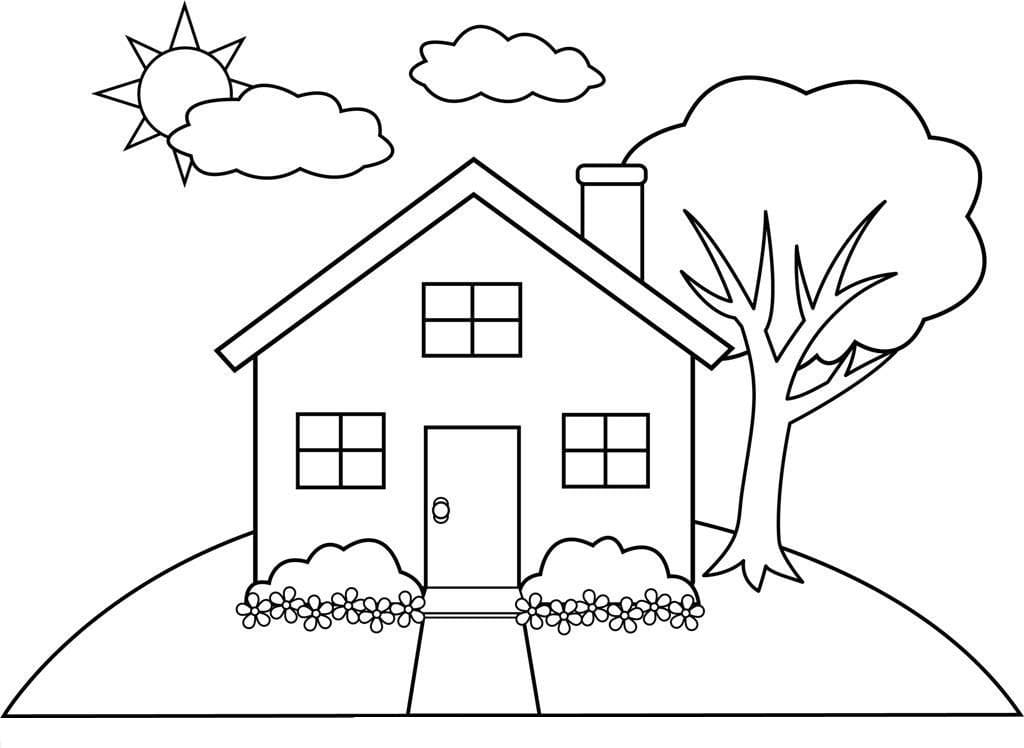 Easy House Coloring Page Free Printable Coloring Pages For Kids