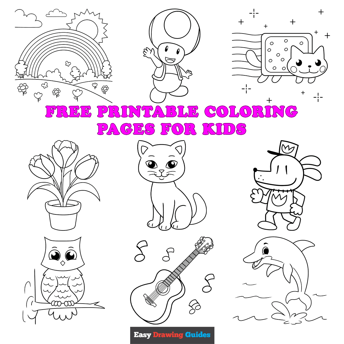 easy to color coloring pages